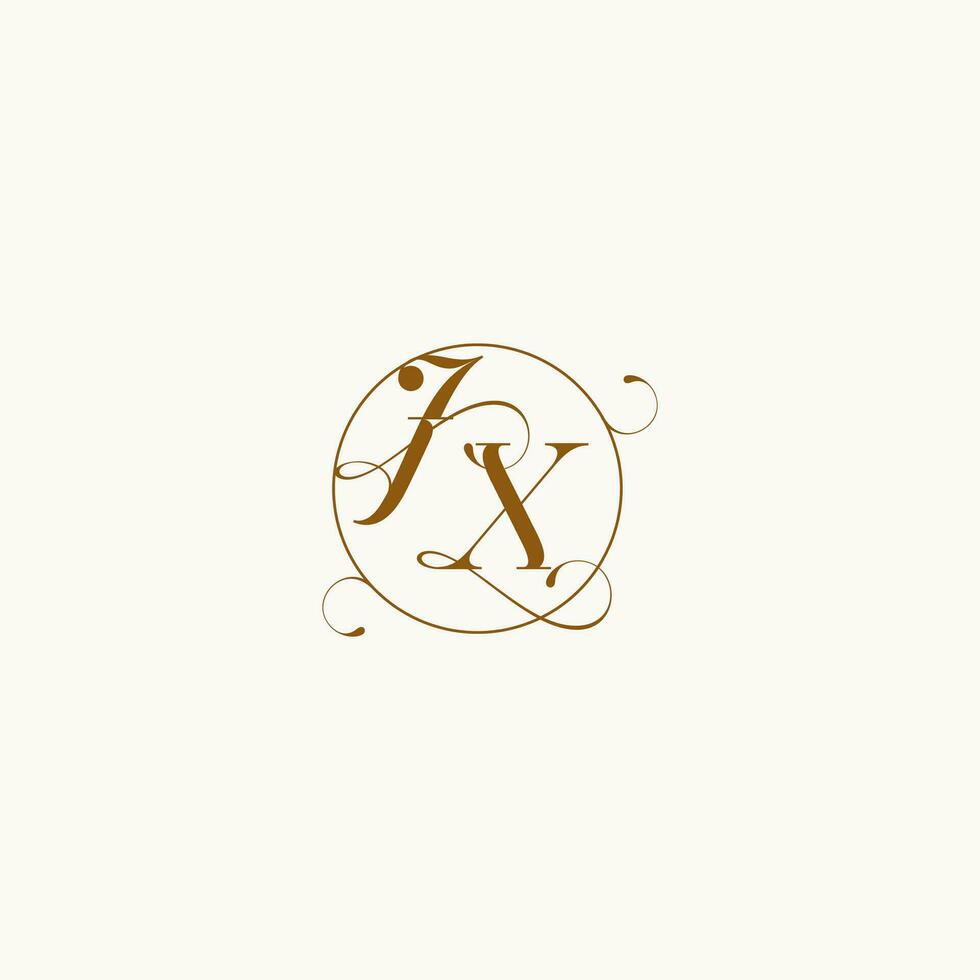 jx bruiloft monogram eerste in perfect details vector