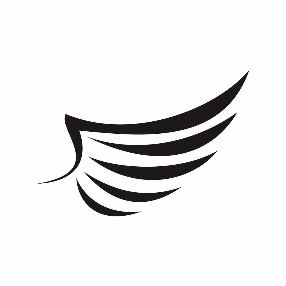 silhouet van zwart vleugel illustratie vector ontwerp sjabloon