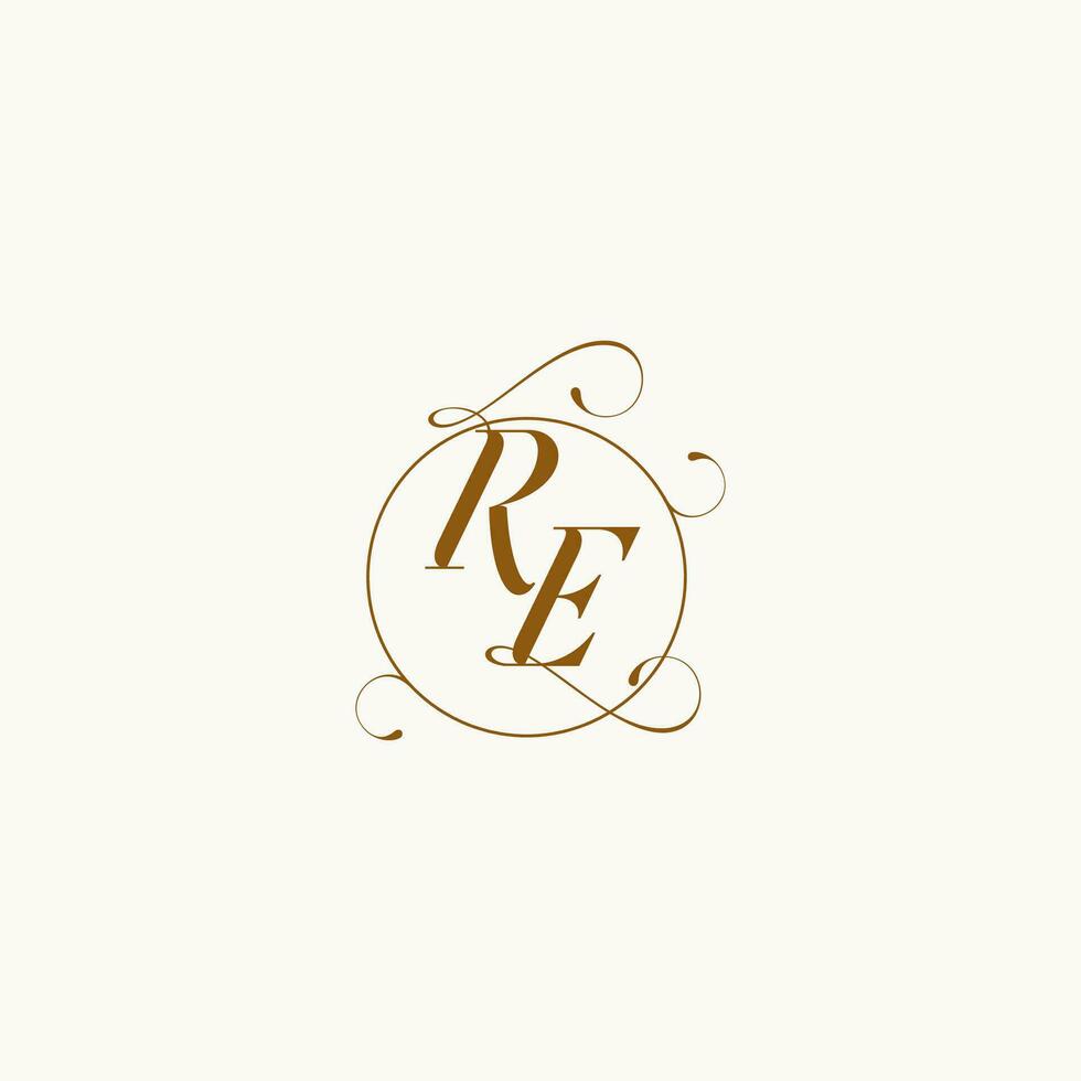 opnieuw bruiloft monogram eerste in perfect details vector