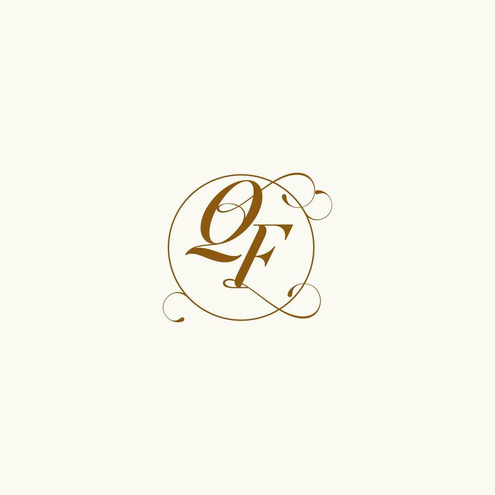 qf bruiloft monogram eerste in perfect details vector