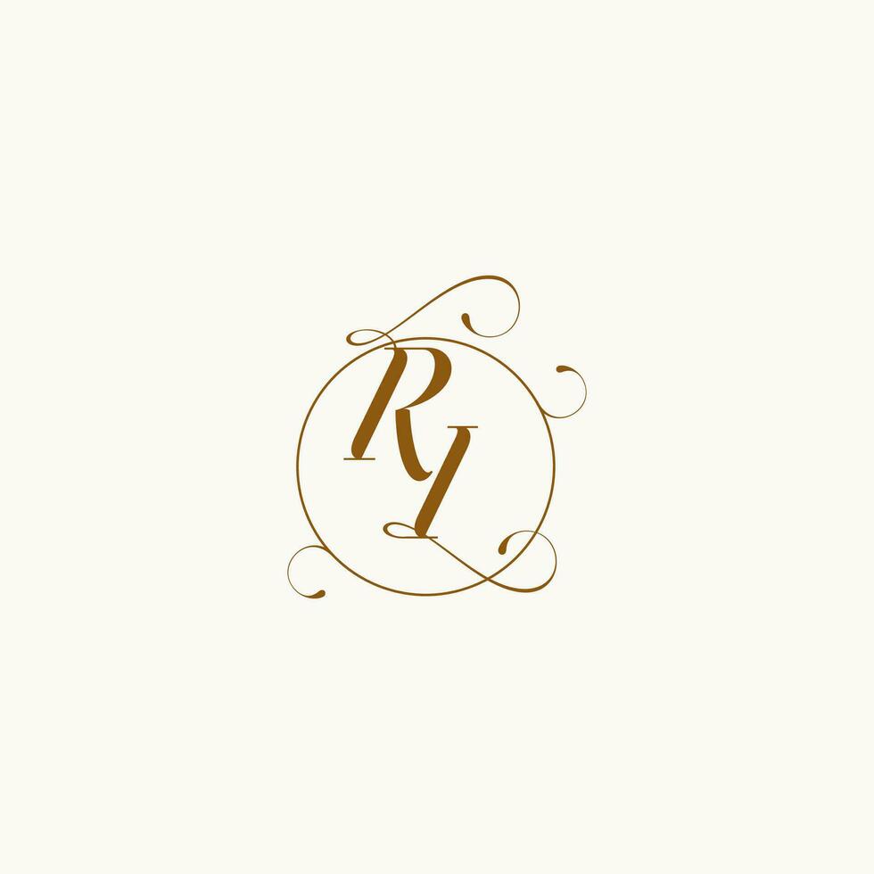 ri bruiloft monogram eerste in perfect details vector