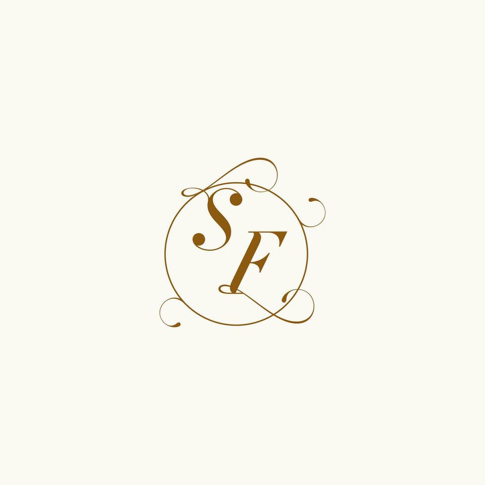 sf bruiloft monogram eerste in perfect details vector