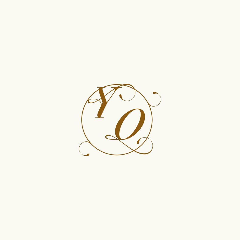 yo bruiloft monogram eerste in perfect details vector