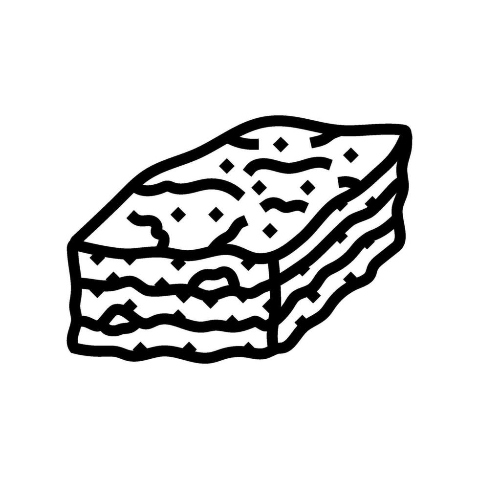 baklava gebakje Grieks keuken lijn icoon vector illustratie