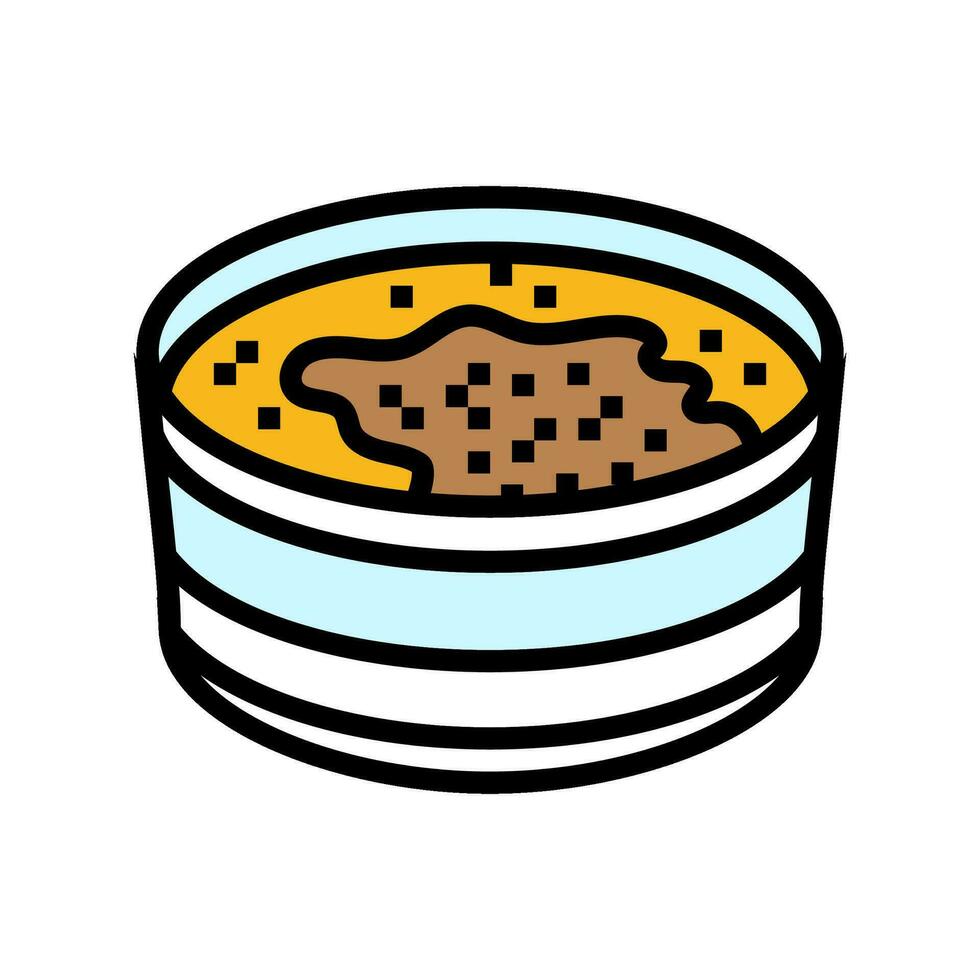 creme brulee Frans keuken kleur icoon vector illustratie