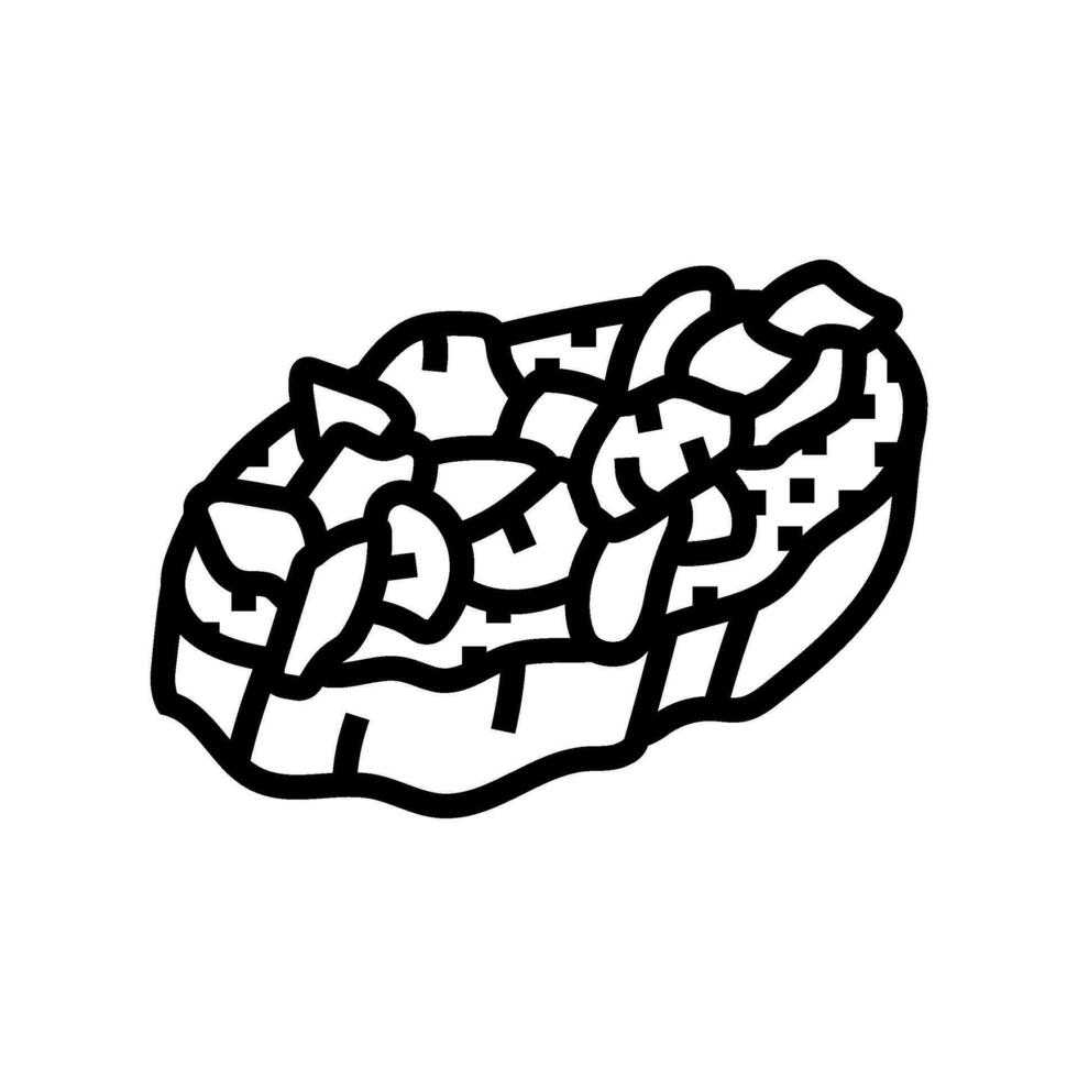 bruschetta voorafje Italiaans keuken lijn icoon vector illustratie