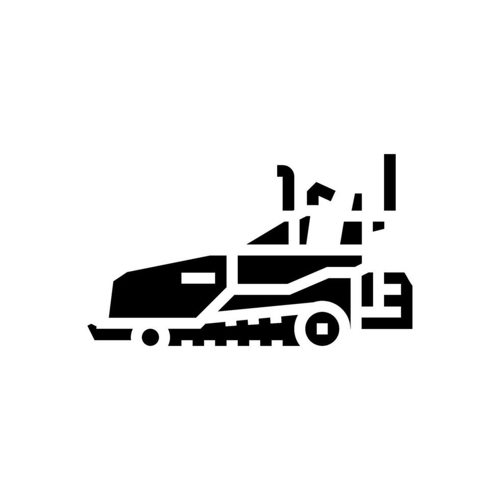 asfalt bestratingsafwerkmachine bouw voertuig glyph icoon vector illustratie