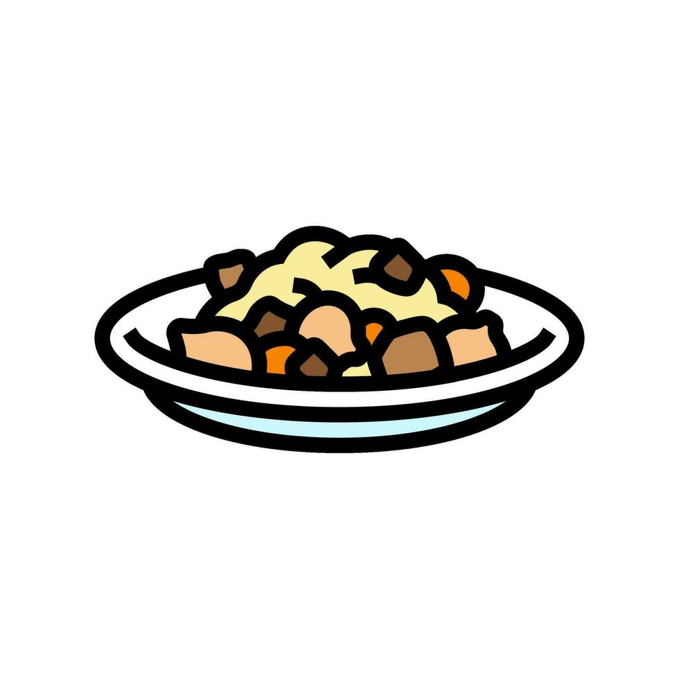 rundvlees Bourguignon Frans keuken kleur icoon vector illustratie