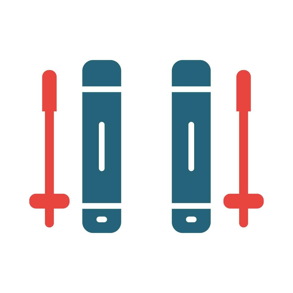 ski vector glyph twee kleur icoon voor persoonlijk en reclame gebruiken.