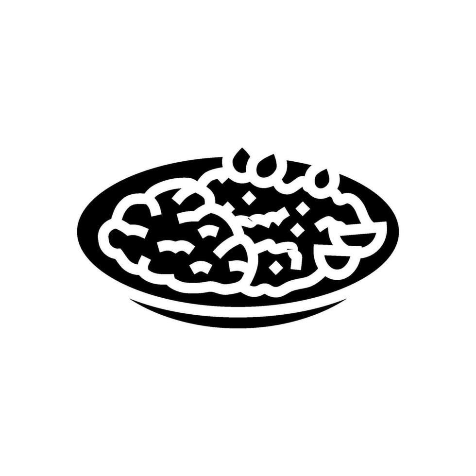 iskender kebab Turks keuken glyph icoon vector illustratie