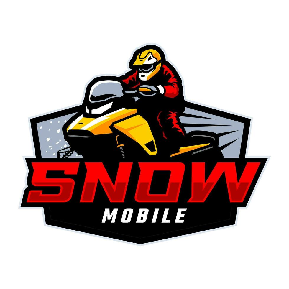 sneeuw mobiel racing logo sjabloon vector