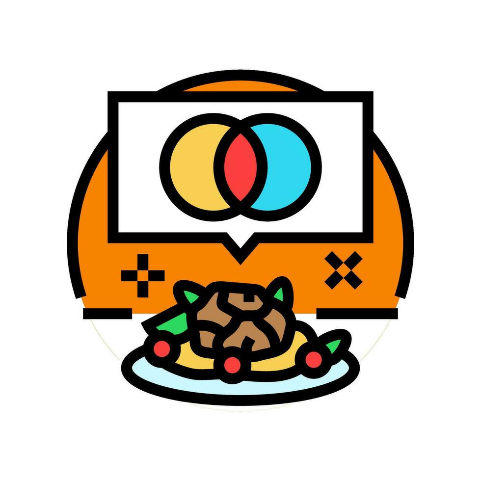 fusie keuken restaurant chef kleur icoon vector illustratie