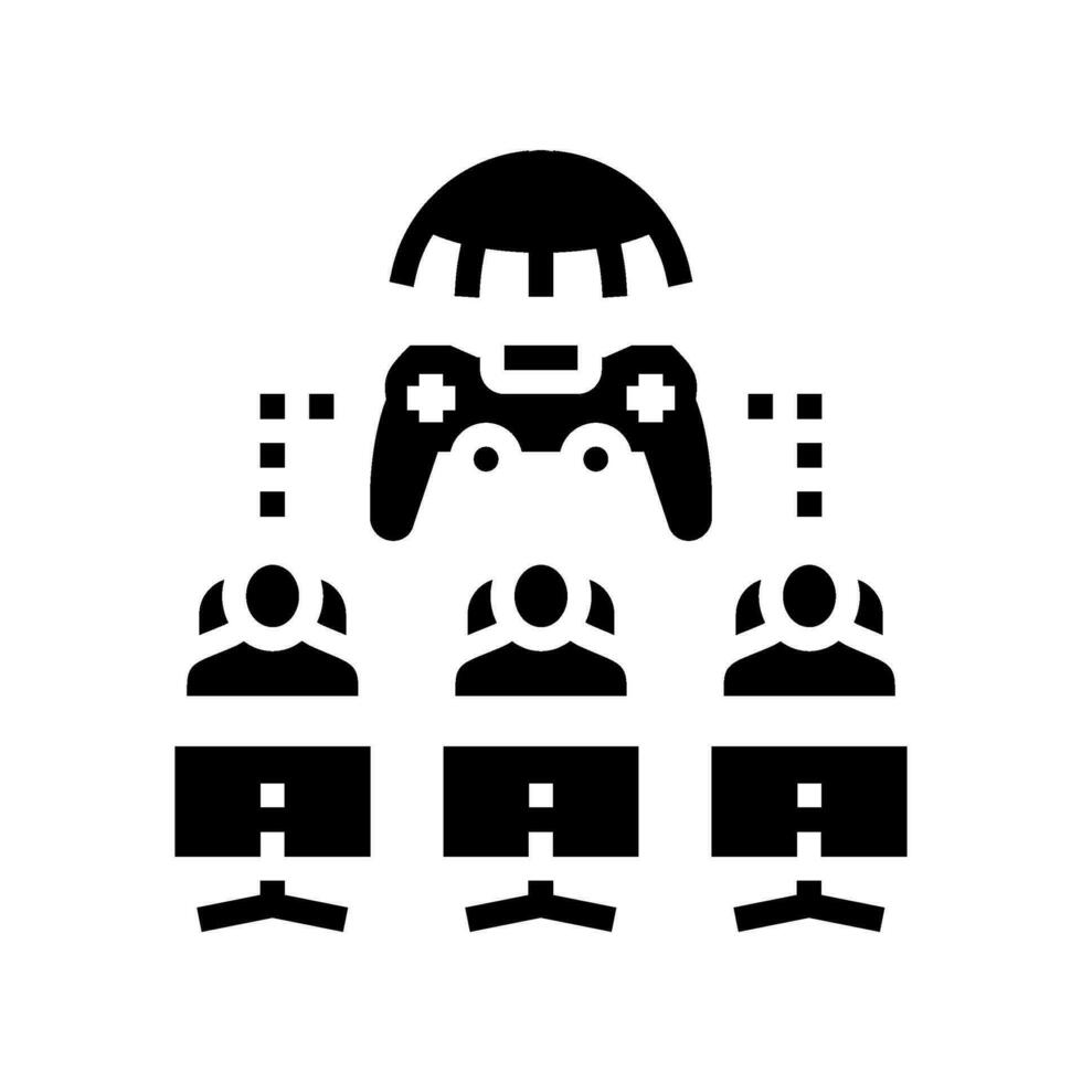 multiplayer spellen spel ontwikkeling glyph icoon vector illustratie