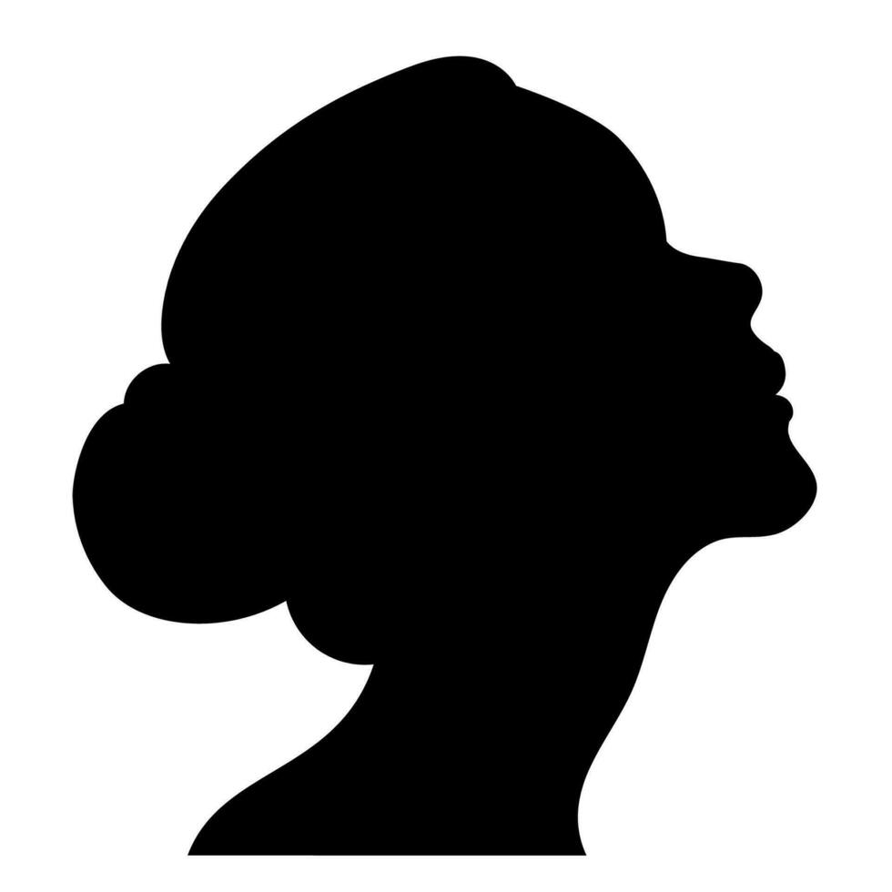 vrouw silhouet in profiel. kant visie. afdrukken, logo, poster Sjablonen, tatoeëren idee, reclame, kleding stof afdrukken vector