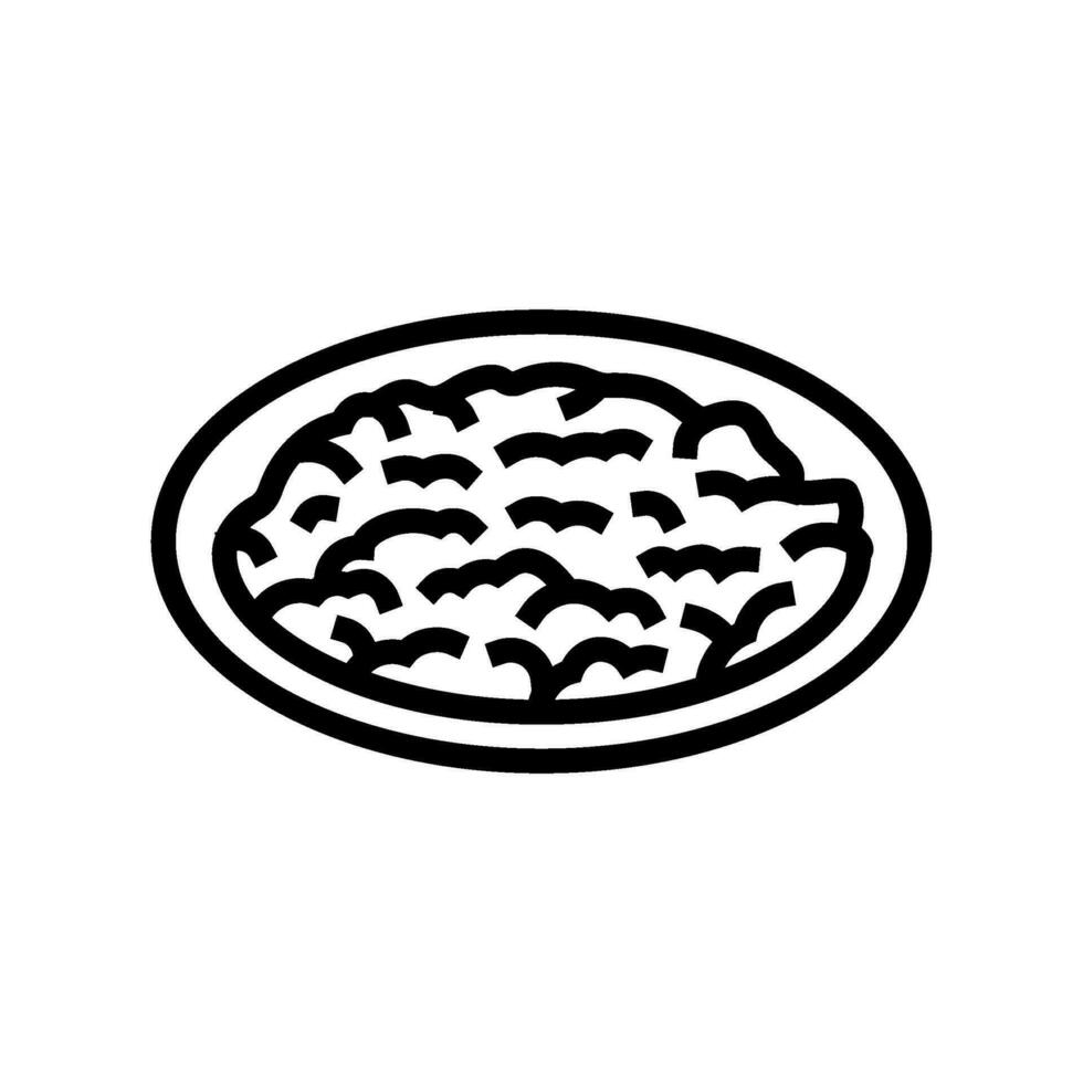 risotto milanees Italiaans keuken lijn icoon vector illustratie