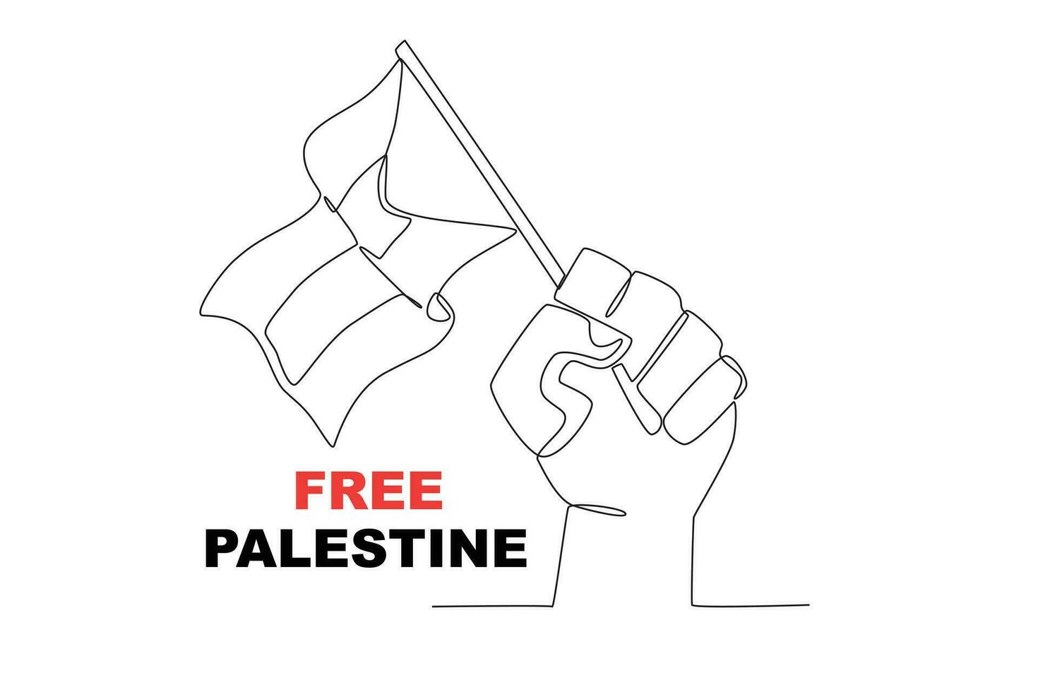 illustratie een hand- Holding een Palestijn vlag vector