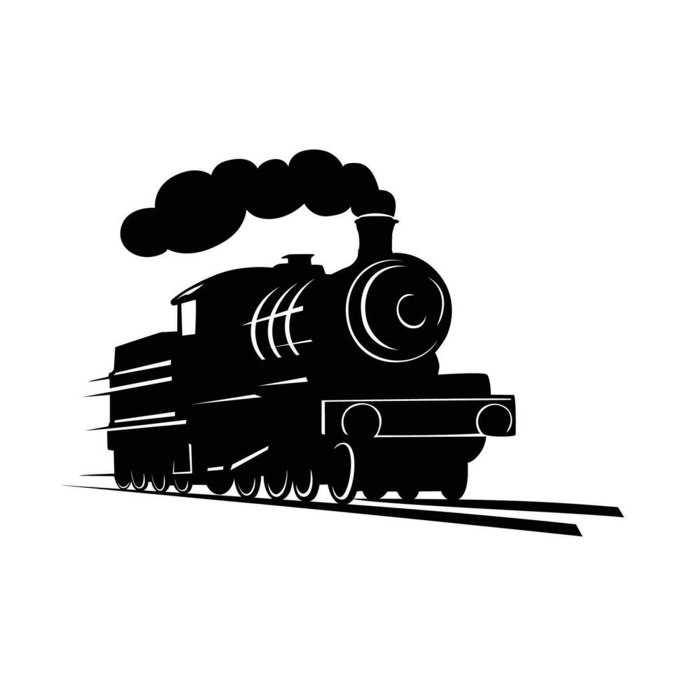 trein silhouet ontwerp. retro voertuig teken en symbool. vector