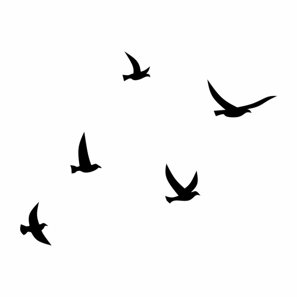 vogelstand kudde silhouet vector. vogelstand kudde silhouet kan worden gebruikt net zo icoon, symbool of teken. vogelstand kudde icoon voor ontwerp verwant naar dier, dieren in het wild of landschap vector