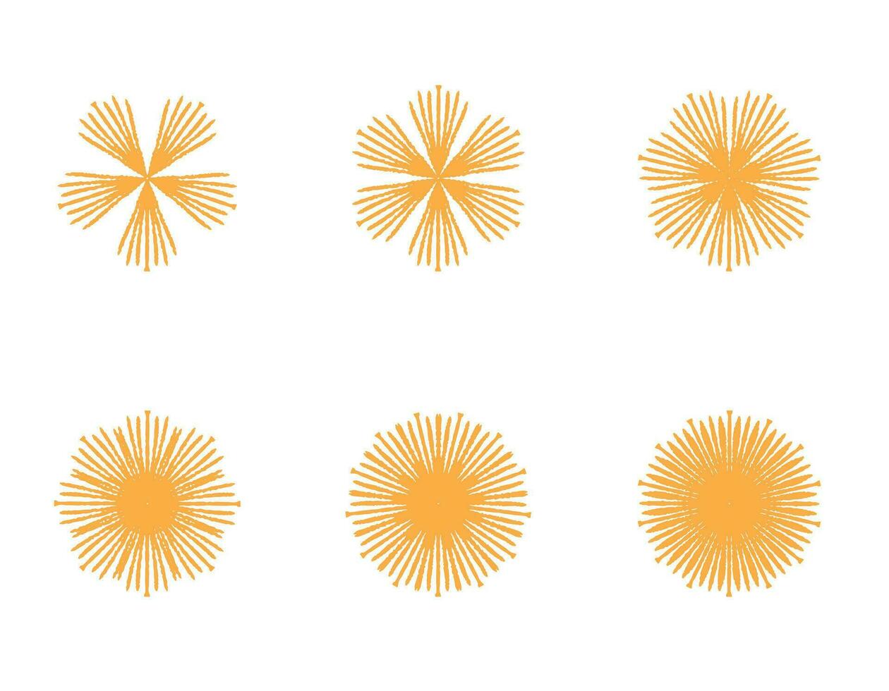 gouden zon stralen Aan een wit achtergrond. tekening illustratie van de zon. vector