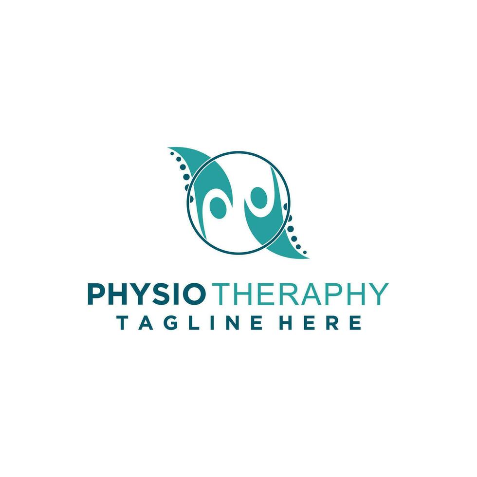 fysiotherapie logo voor massage en bedrijf met creatief element concept premie vector