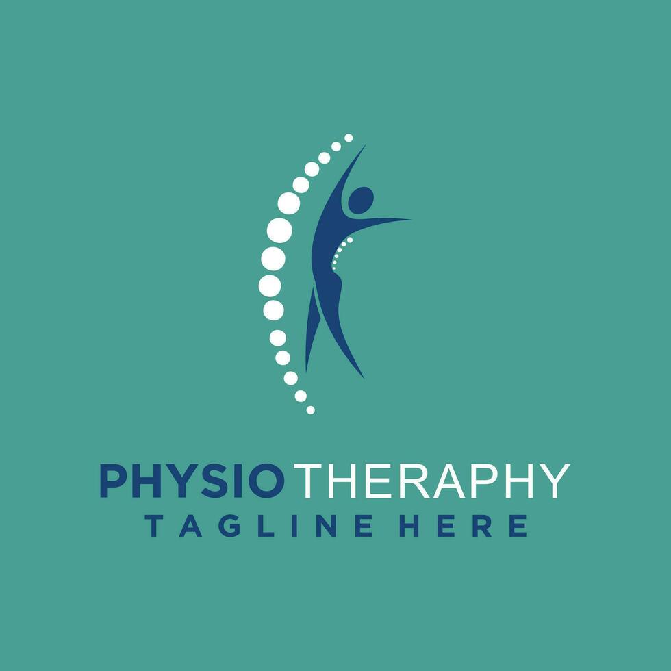 fysiotherapie logo voor massage en bedrijf met creatief element concept premie vector