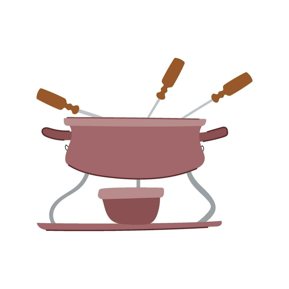 voedsel fondue tekenfilm vector illustratie