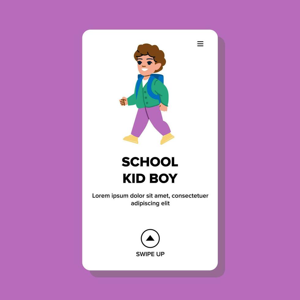 kind school- kind jongen vector