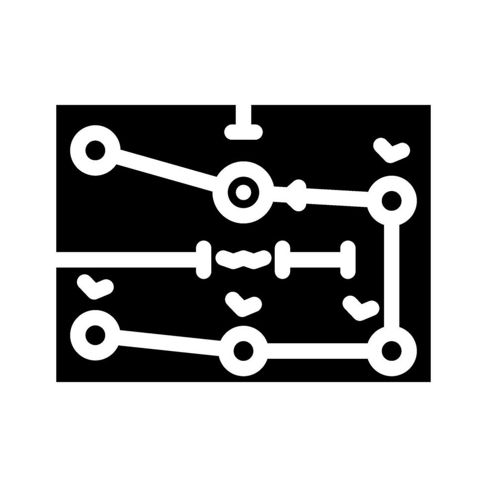 route optimalisatie autonoom levering glyph icoon vector illustratie