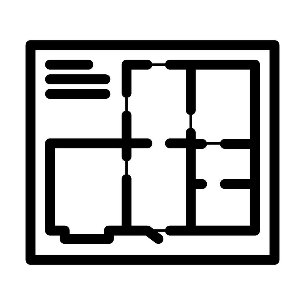 verdieping plannen bouwkundig tekenaar lijn icoon vector illustratie