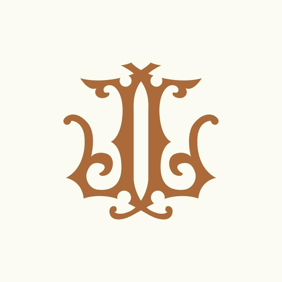 genieten in culinaire elegantie met onze vector monogram embleem l en ik. verheffen uw restaurant merk met deze smaakvol en kenmerkend ontwerp.