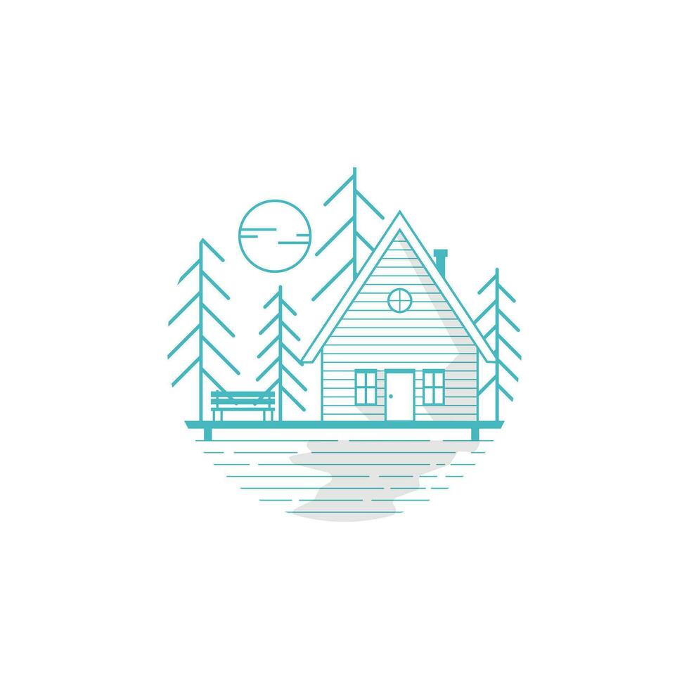 cabine huis minimalistische logo icoon sjabloon ontwerp vector