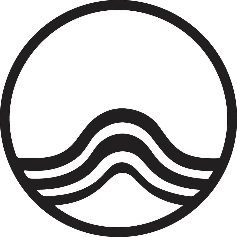 zee of Golf logo in een minimalistische stijl voor decoratie vector