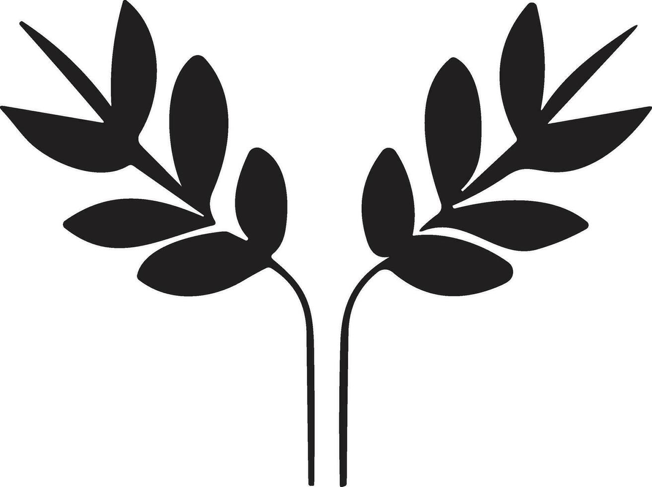 bloem of blad logo in een minimalistische stijl voor decoratie vector