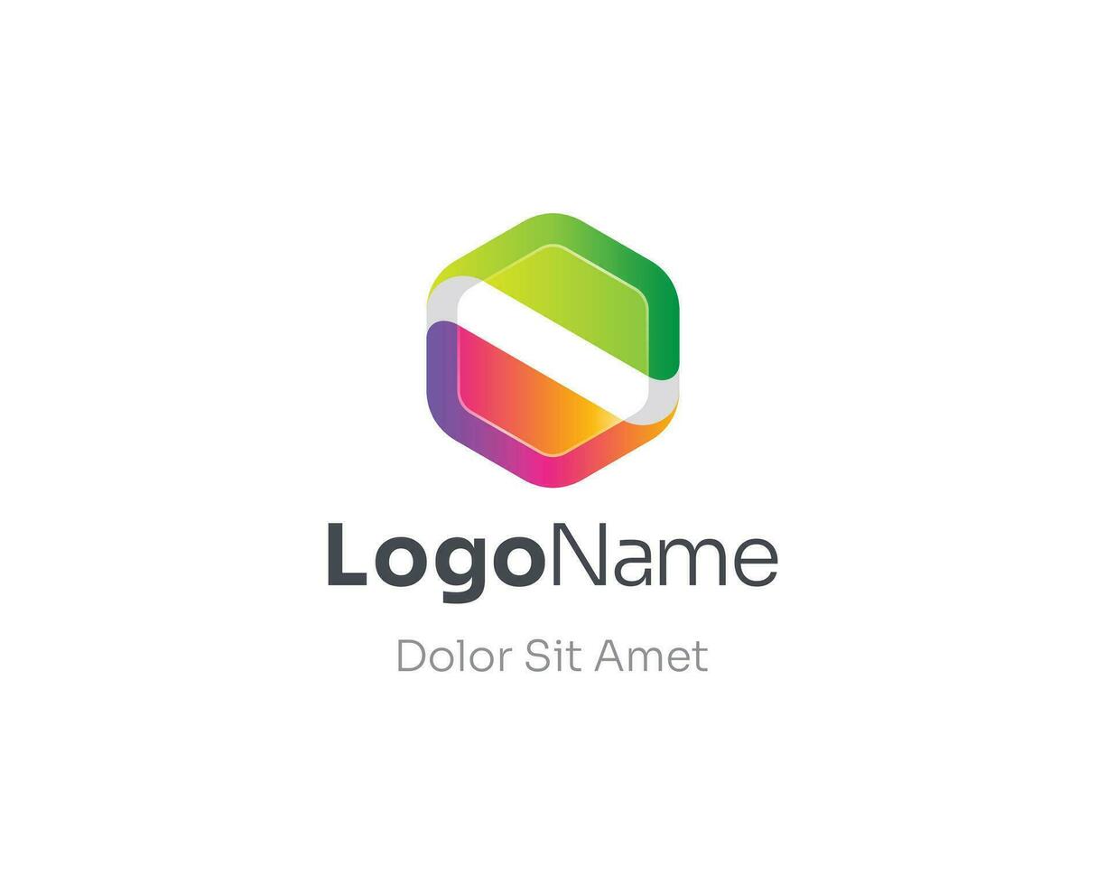 creatief kleurrijk zeshoek logo helling vector