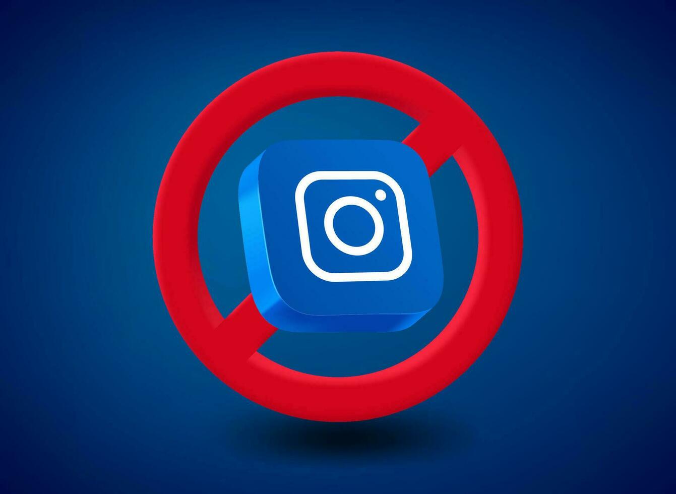instagram toepassing gebruik verbod. verbod van app concept. vector 3d redactioneel illustratie. kalkoen, fethiye, november 16, 2023