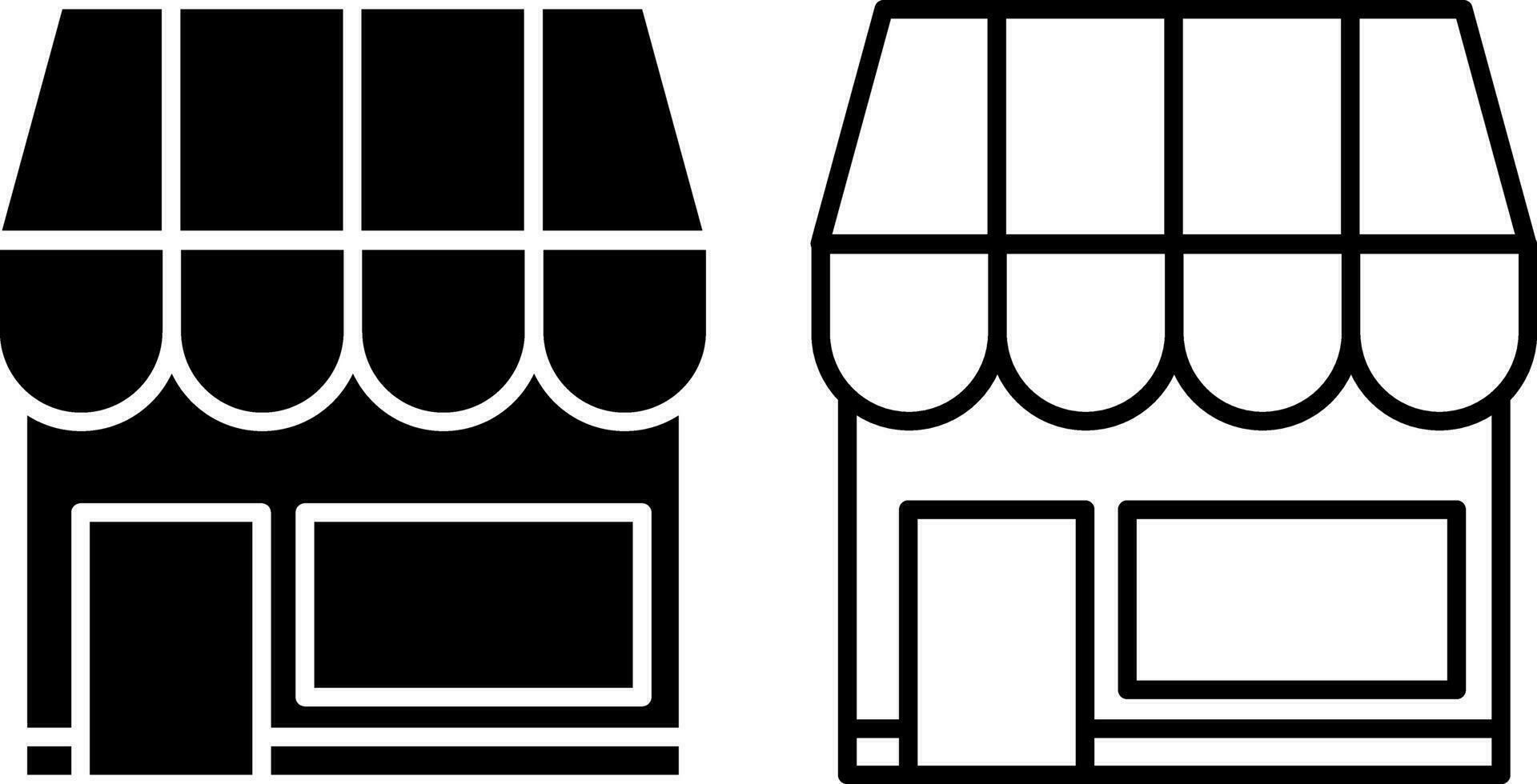 op te slaan icoon, winkel markt teken symbool, glyph en lijn stijl. vector illustratie