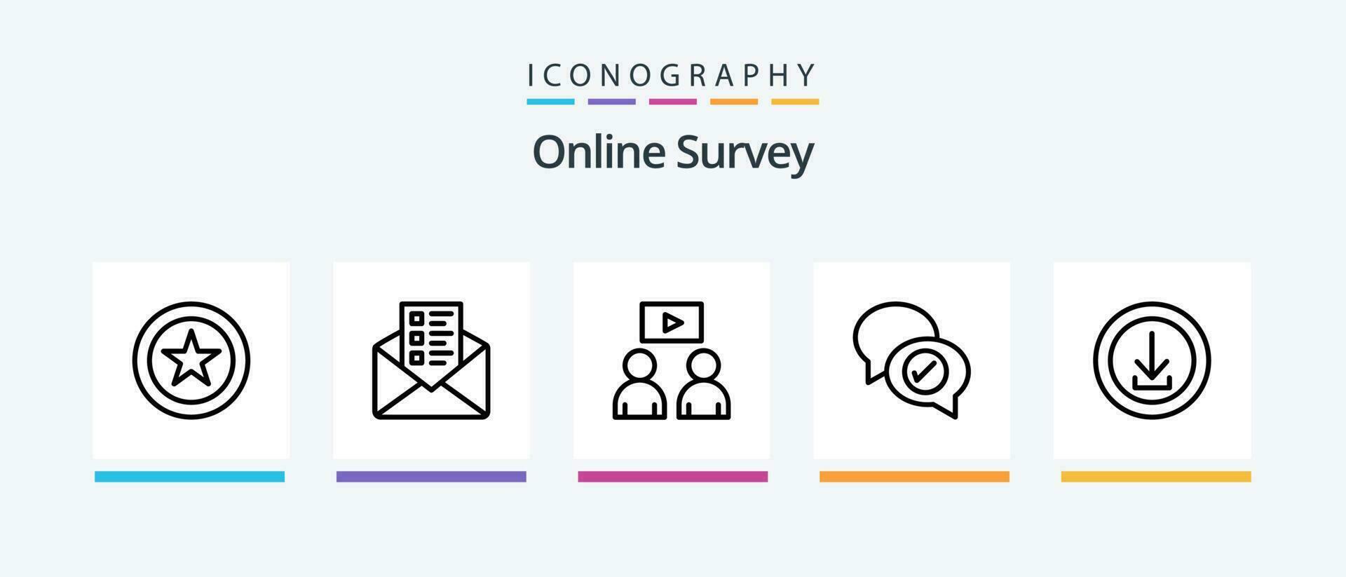 online enquête lijn 5 icoon pak inclusief qa. onderwijs. bedrijf. antwoorden. DVD. creatief pictogrammen ontwerp vector