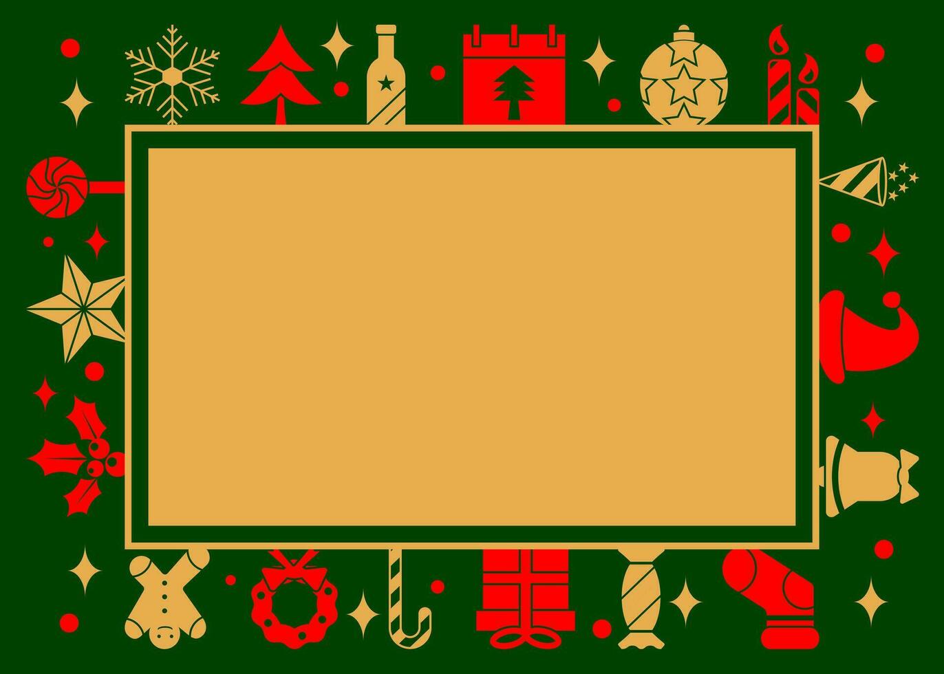 Kerstmis groet kaart met kopiëren ruimte Oppervlakte. de ontwerp heeft divers Kerstmis pictogrammen. vector kan worden vervangen