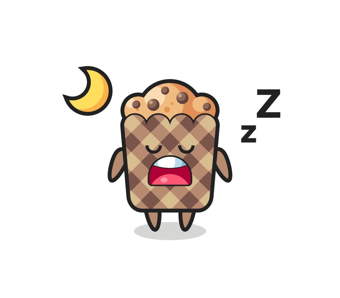 muffin karakter illustratie 's nachts slapen vector