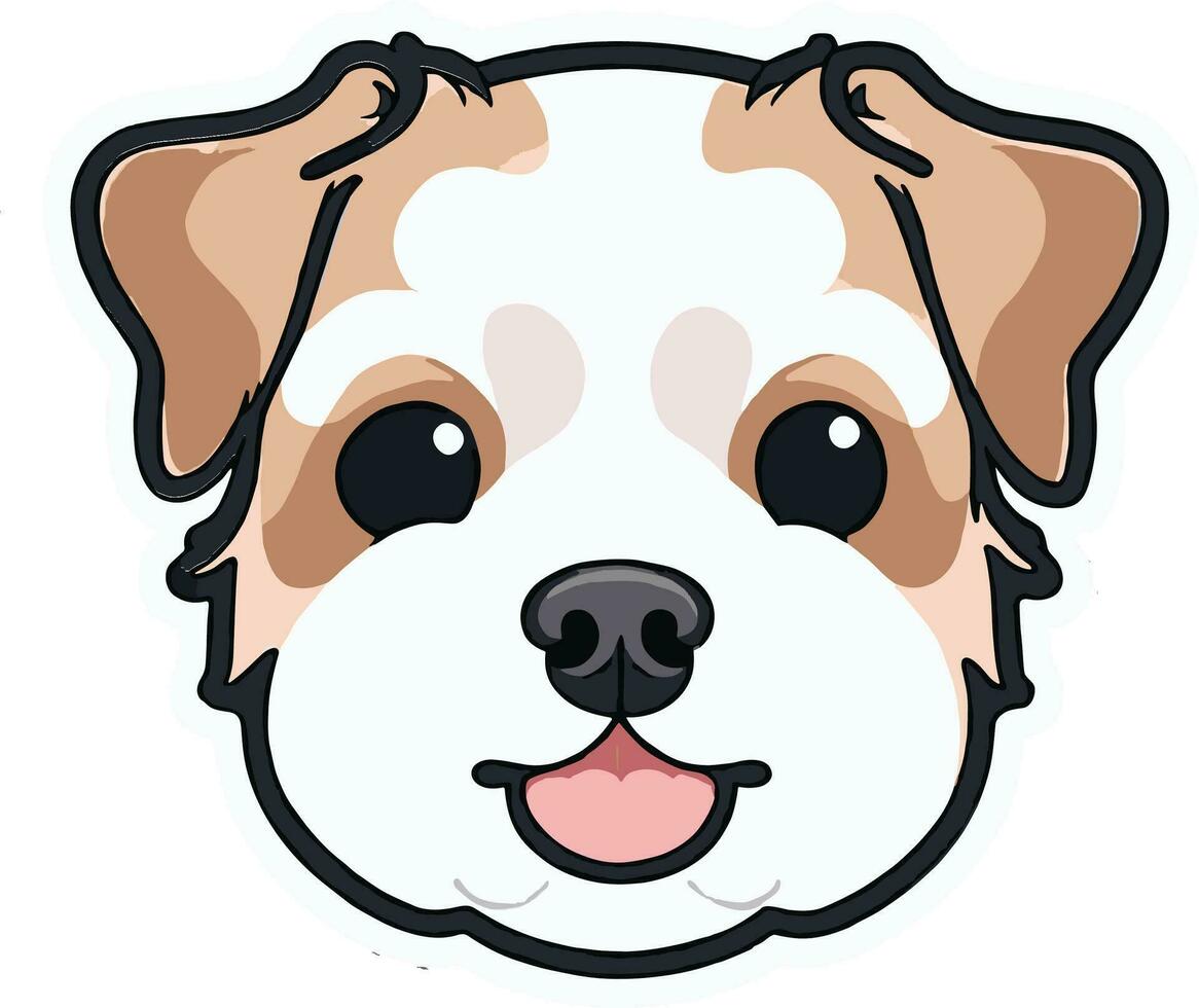 schattig hond sticker voor reclame gebruik vector