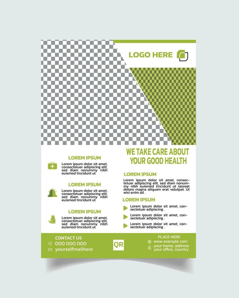 gezondheidszorg folder brochure, medisch folder sjabloon verzameling, medisch folder lay-out a4 vector