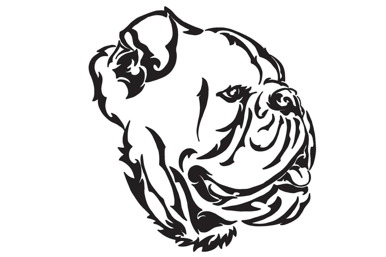 hond - bulldog hoofd tatoeëren ontwerp vector