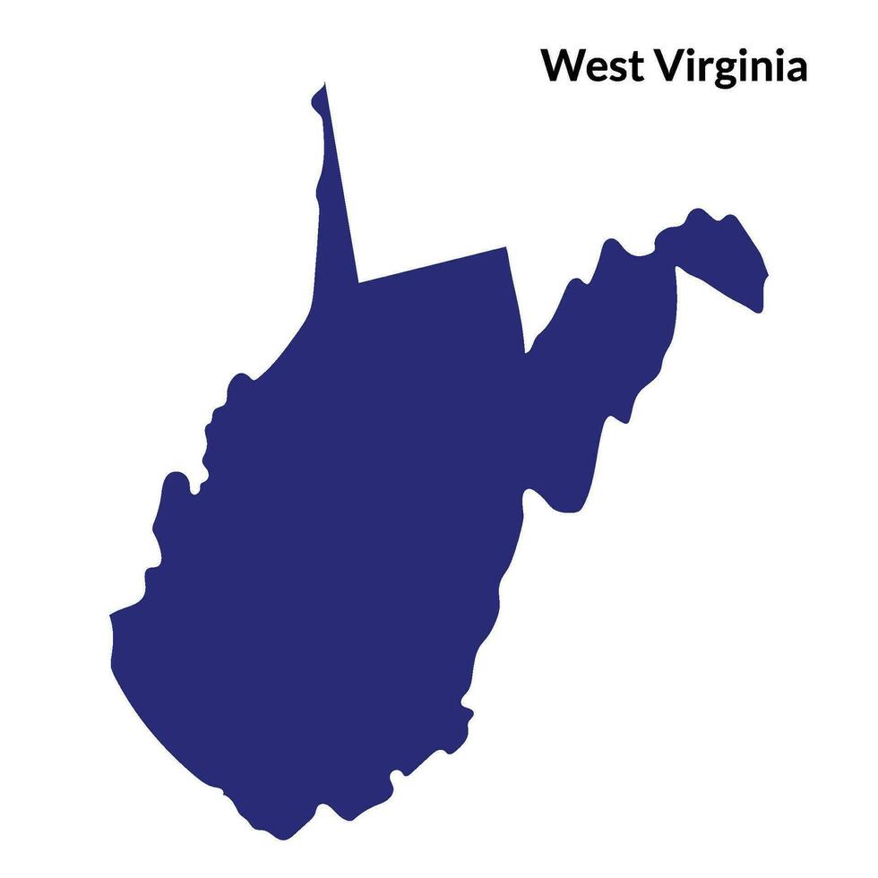 kaart van west Virginia. Verenigde Staten van Amerika vlag. vector