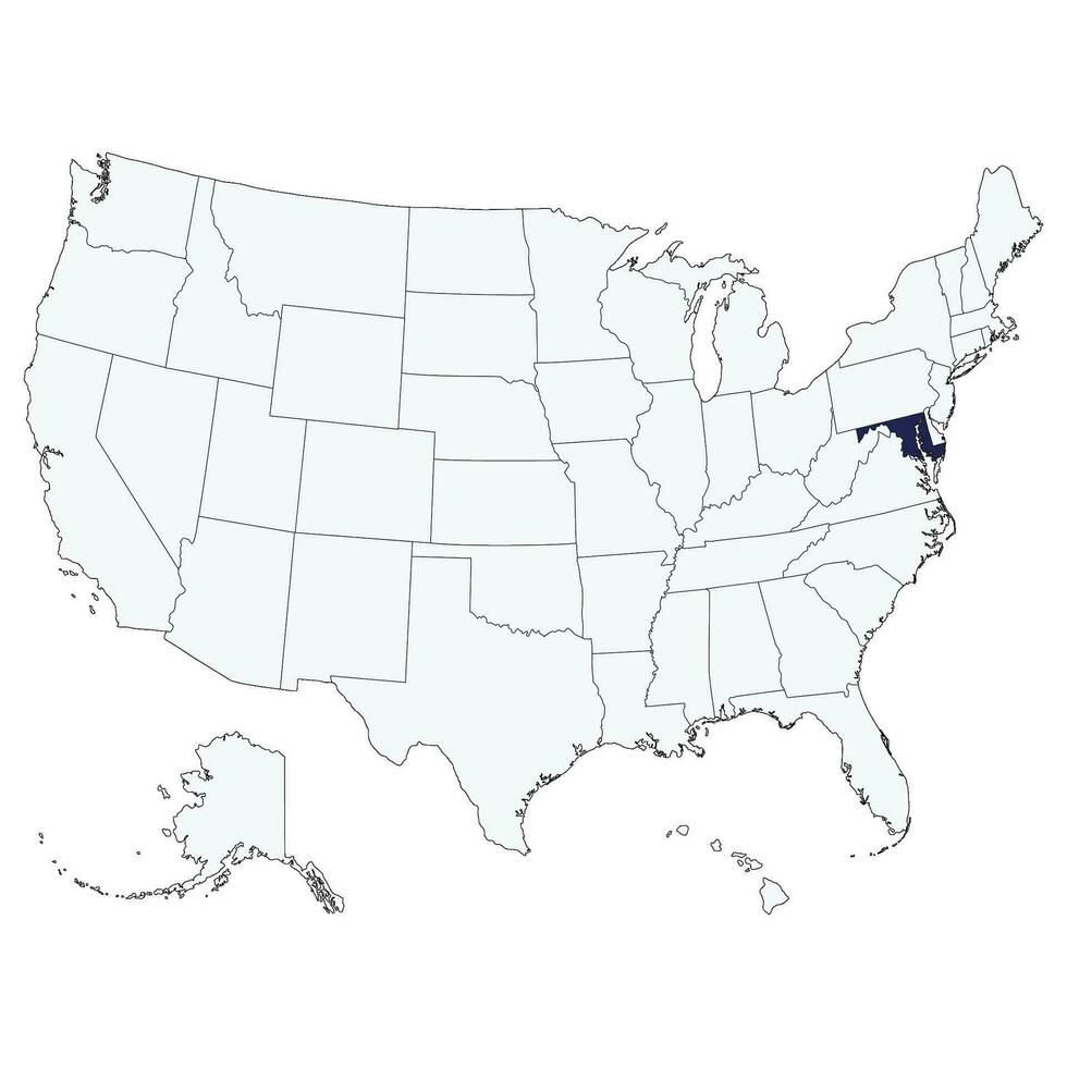 Maryland ons staat kaart. Verenigde Staten van Amerika kaart vector