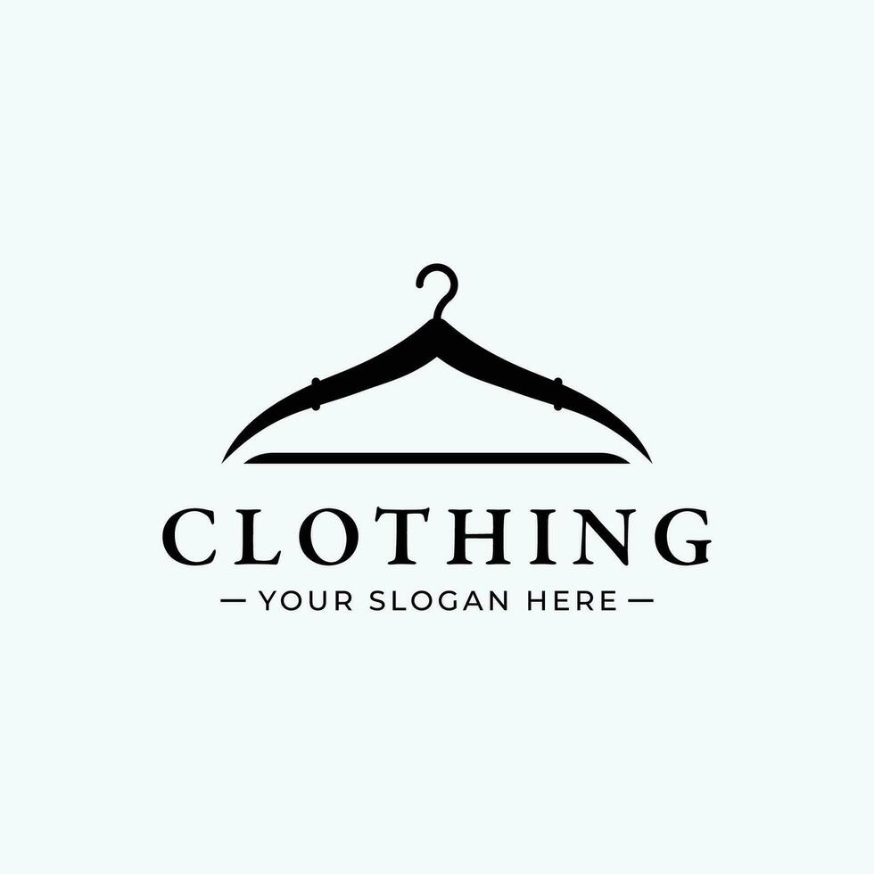 gemakkelijk jas hanger logo sjabloon ontwerp met creatief idee.logo voor bedrijf, boetiek, mode, schoonheid. vector