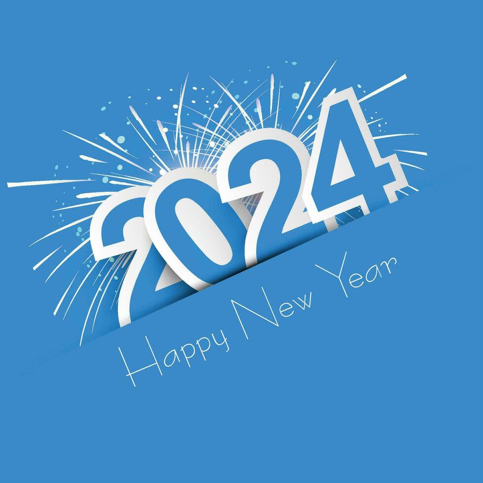 gelukkig nieuw jaar 2024 tekst voor viering kaart achtergrond vector