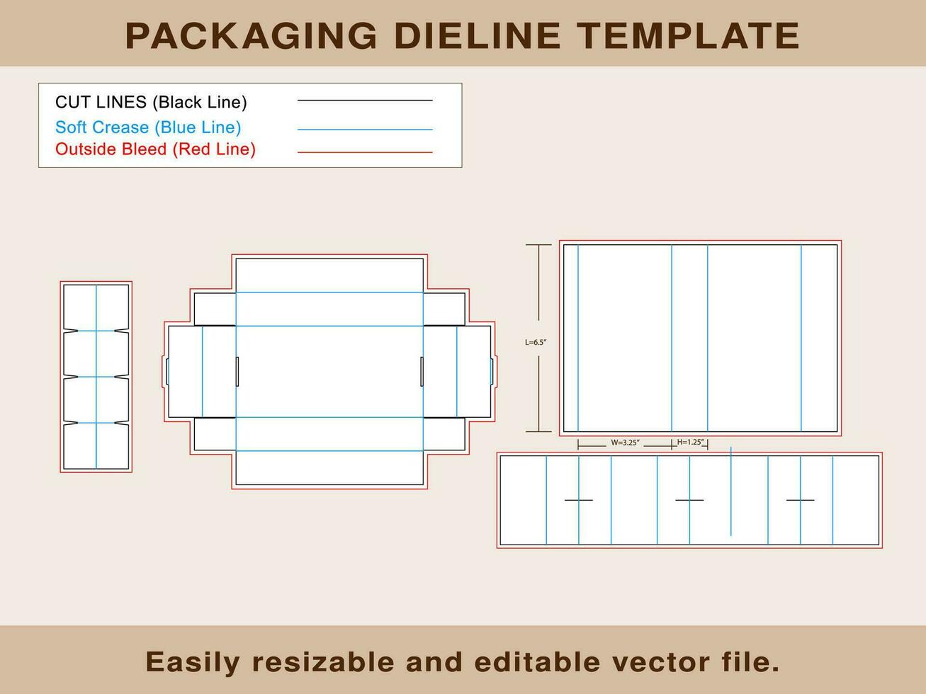 mouwen deksel insert doos dieline sjabloon vector