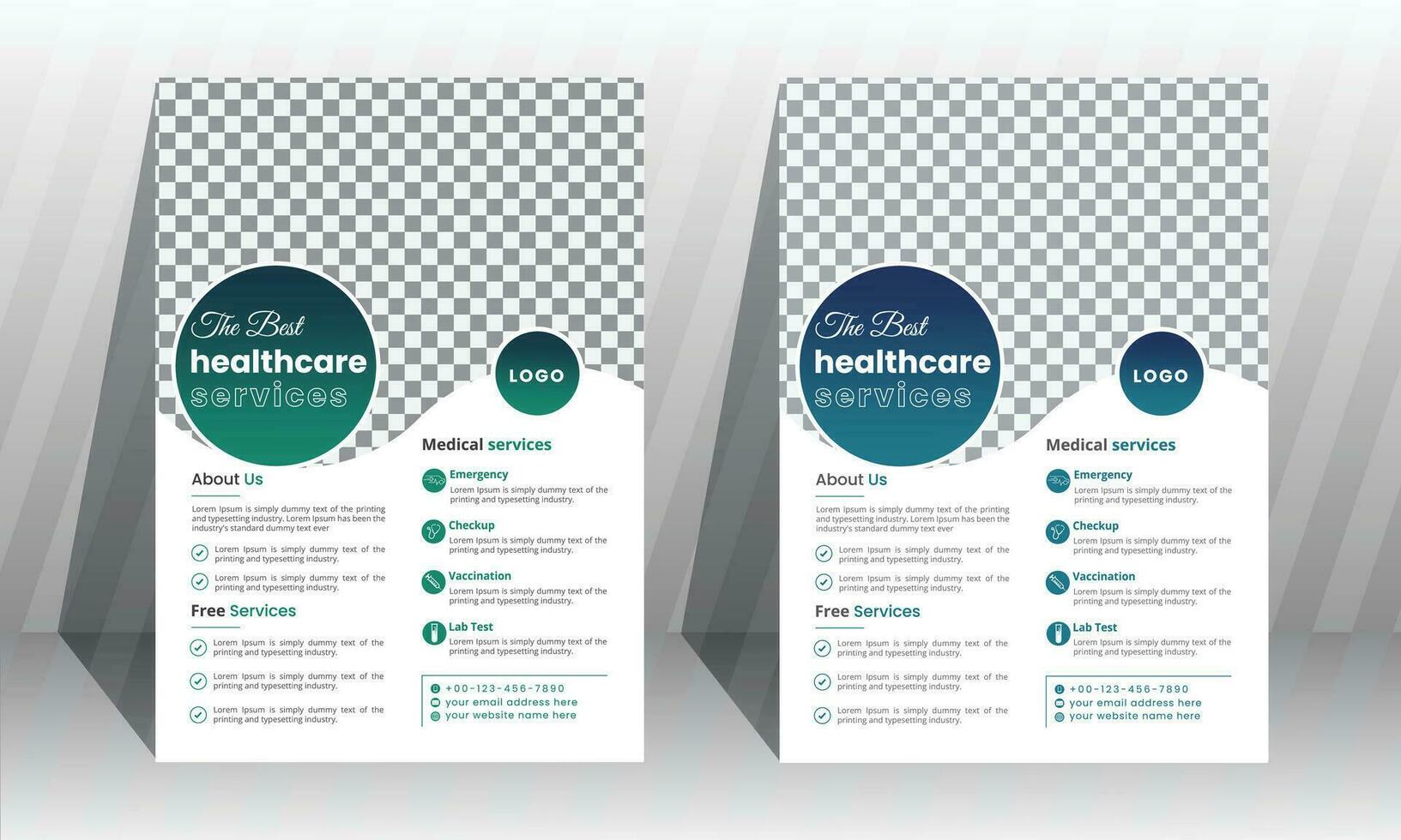 medisch folder sjabloon ontwerp, brochure voor medisch, gezondheidszorg bedrijf folder vector