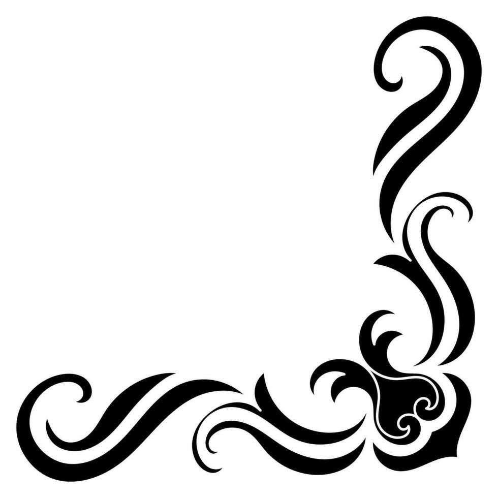 gemakkelijk wijnoogst zwart Victoriaans hoek ronde luxe zwart monogram set, abstract pictogrammen, gemakkelijk symbool van bloem. vector