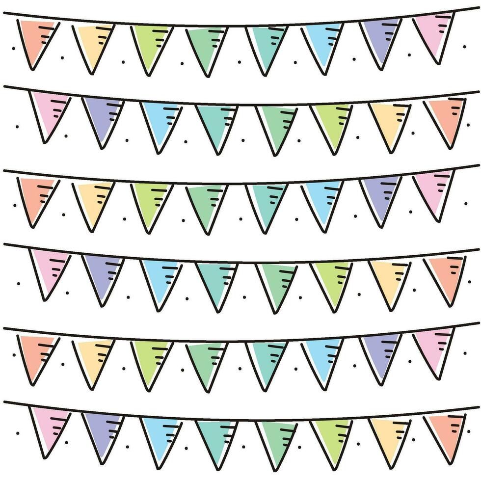 gekleurde partij ornamenten hand- getrokken achtergrond vector illustratie